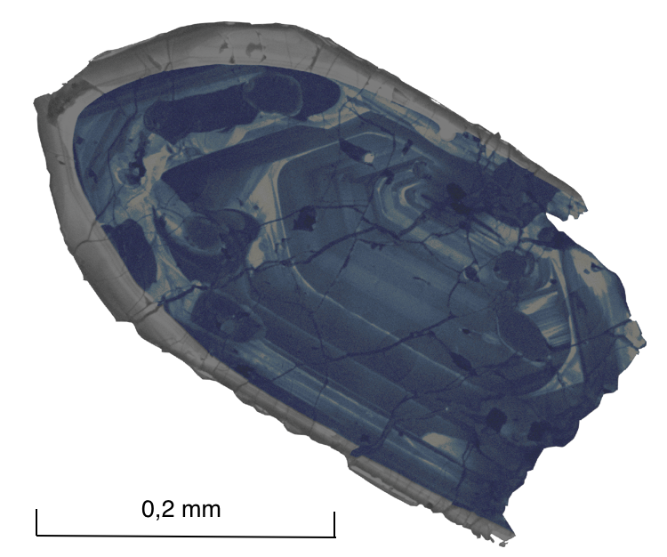 Image 1 pour Des roches anciennes pour reconstituer l’histoire de la Terre ? : <p>C'est le plus ancien minéral connu de la Terre! Très résistant à l'altération, c'est un véritable chronomètre pour les géologues.<br>
Il indique que de l'eau liquide existait déjà lorsqu'il c'est formé!</p><h6>©John Valley, University of Wisconsin - Madison</h6>